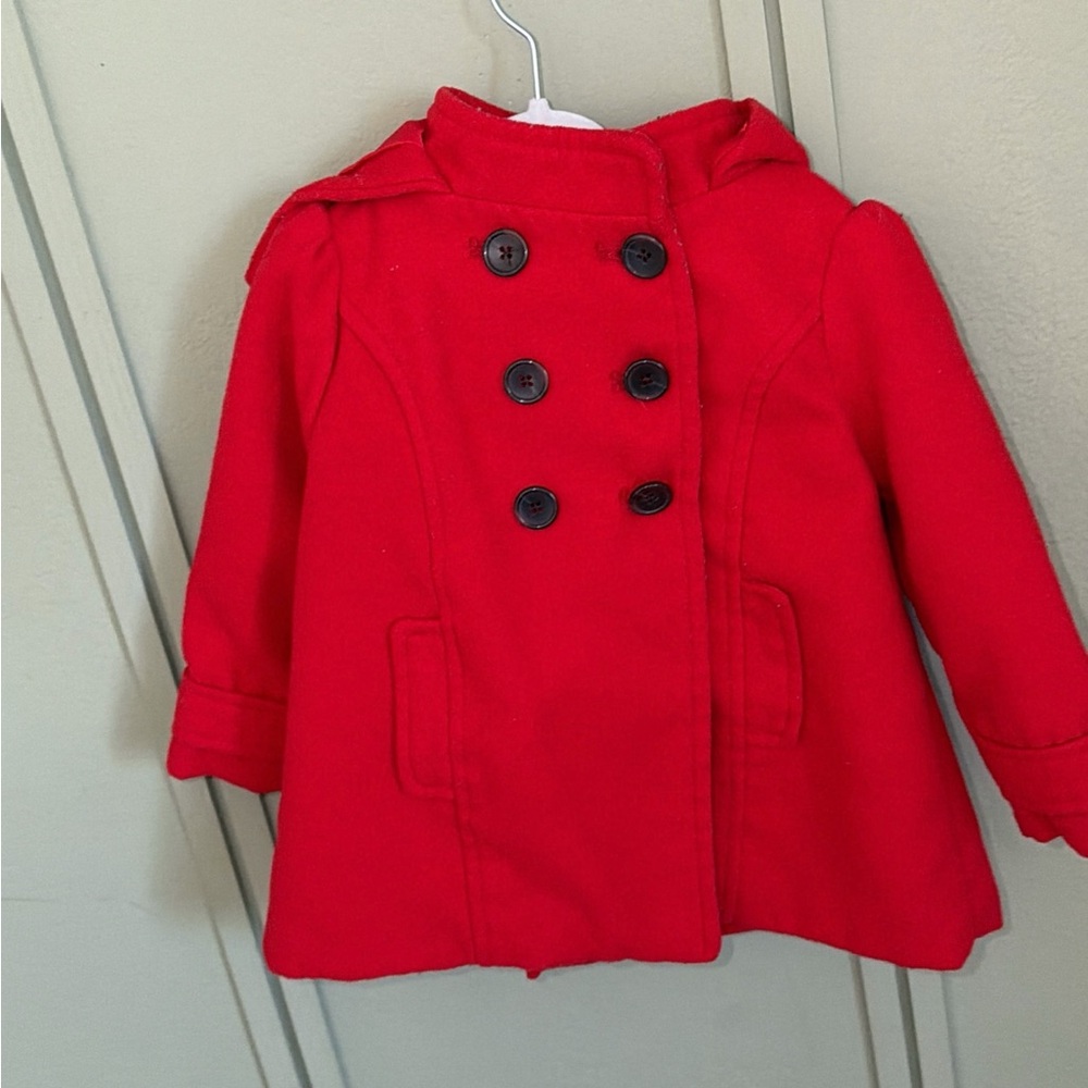 Old Navy Bright Red Kids Pea Coat